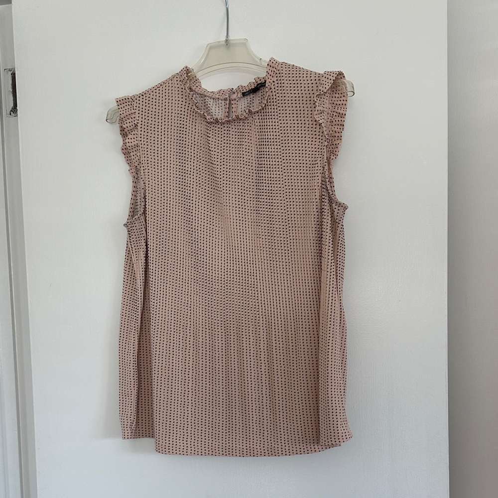 Adrianna Papell Ruffled Blouse in Soft Pink